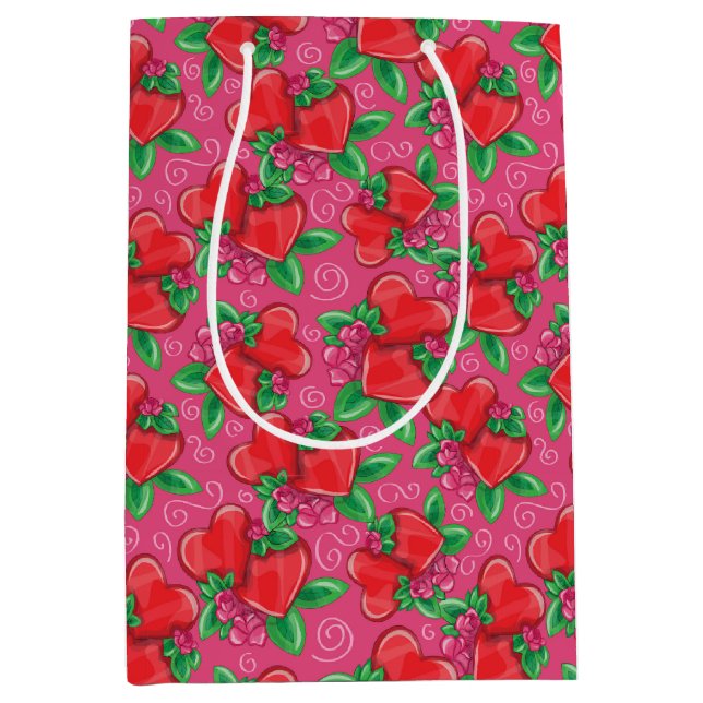 Hearts and Love Medium Gift Bag (Front)