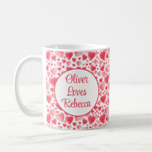 Hearts and Love Personalized Coffee Mug