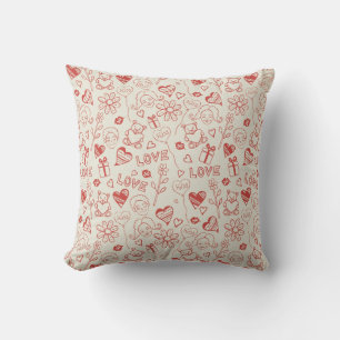 Hearts and Love Throw Pillow