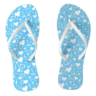 Hearts and Music Notes Flip Flops