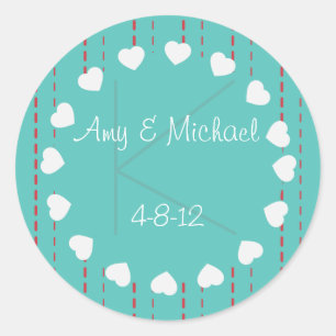 Hearts and Pinstripes Favour Label Sticker