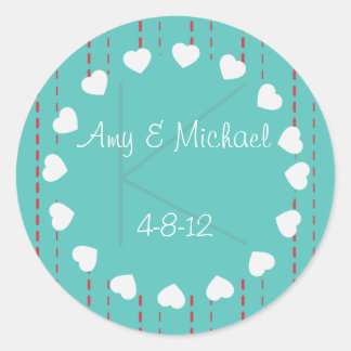 Hearts and Pinstripes Favour Label Sticker