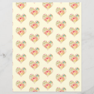Hearts and Rose Bouquets Scrapbook Paper