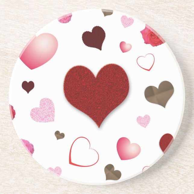 Hearts and Roses Coaster (Front)