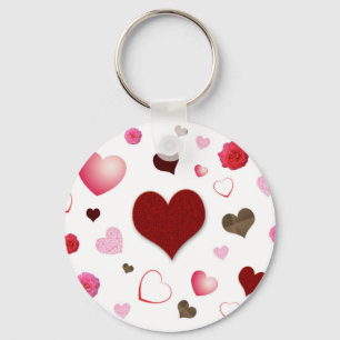 Hearts and Roses Keychain