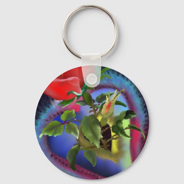 Hearts and Roses Keychain (Front)