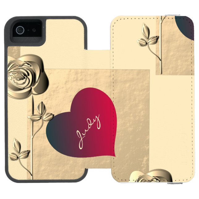 Hearts and Roses Valentine's  Incipio iPhone Walle Incipio iPhone Wallet Case (Folio Open)