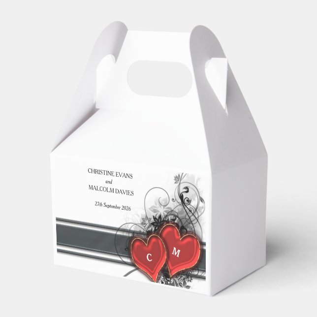 Hearts and Scrolls Favor Box (Front Side)