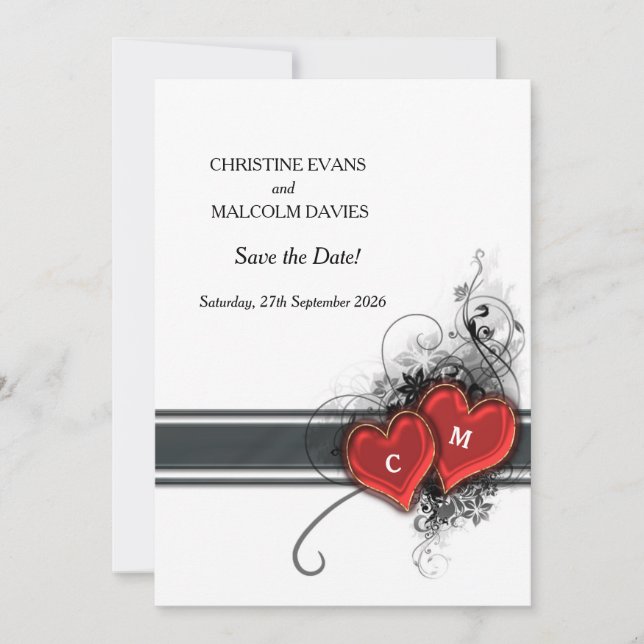 Hearts and Scrolls Save The Date (Front)