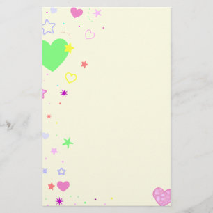 Hearts and Stars Design Stationery