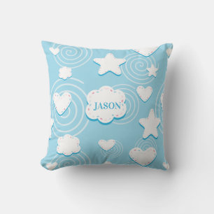 Hearts And Stars Patch Throw Pillow