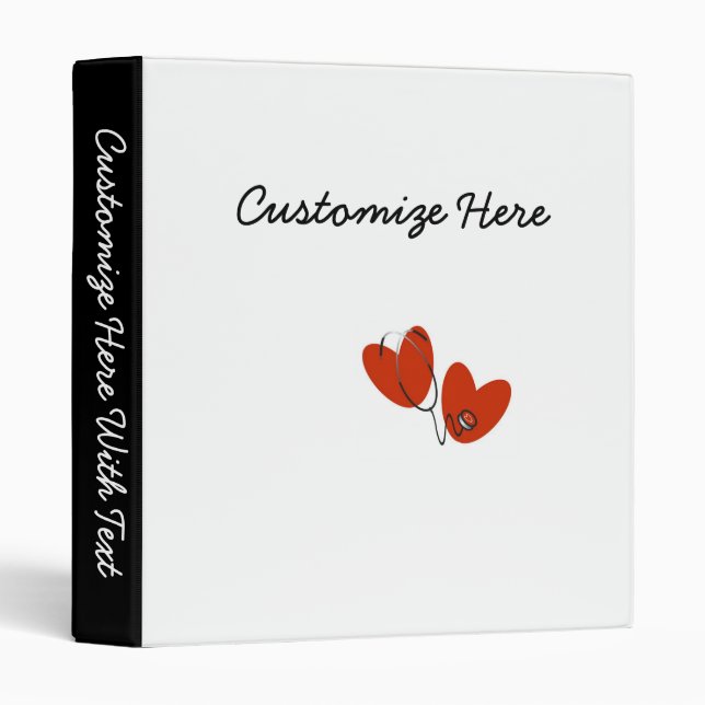 Hearts and Stethoscope T-shirts and Gifts Binder (Front/Spine)