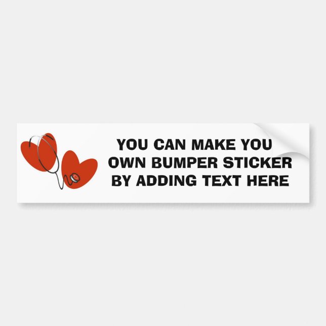 Hearts and Stethoscope T-shirts and Gifts Bumper Sticker (Front)