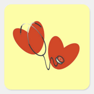 Hearts and Stethoscope T-shirts and Gifts Square Sticker