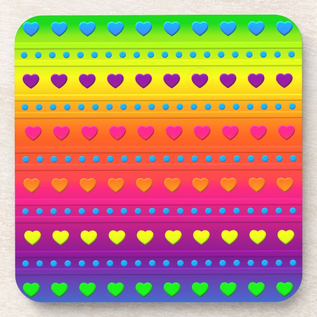 Hearts and Stripes DRINK COASTER (Front)