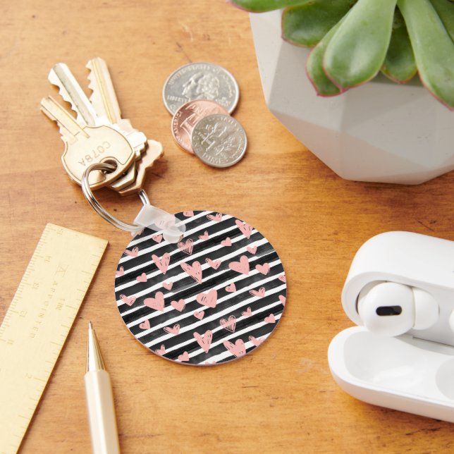 Hearts and Stripes  Keychain (Desk)