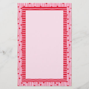 Hearts and Stripes Love Collage Stationery