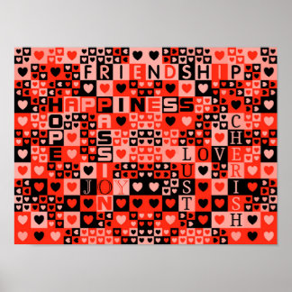 Hearts and Words Art Poster