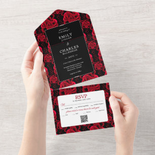 Hearts Aplenty All in One Wedding Invite