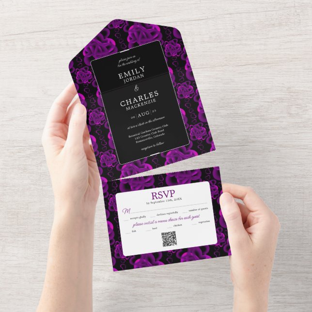 Hearts Aplenty All in One Wedding Invite (Tearaway)