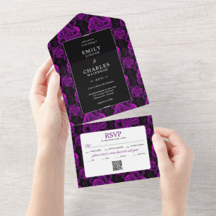 Hearts Aplenty All in One Wedding Invite