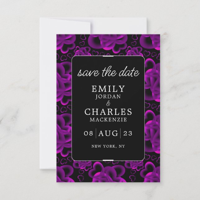 Hearts Aplenty Elegant Wedding Save The Date (Front)