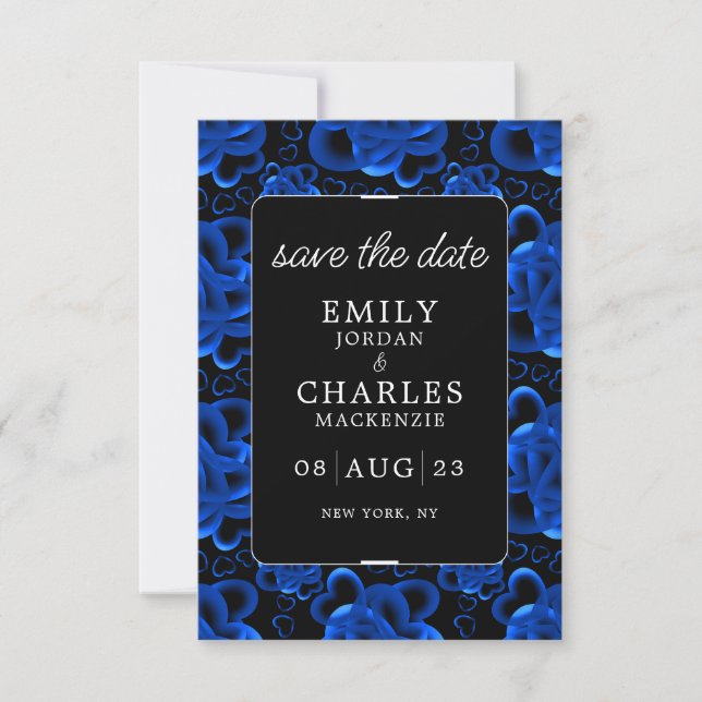 Hearts Aplenty Elegant Wedding Save The Date (Front)