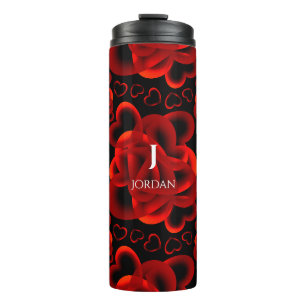 Hearts Aplenty Red Pattern Thermal Tumbler