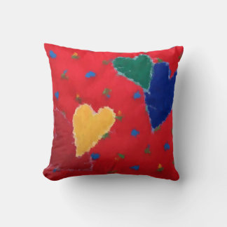 Hearts Applique Throw Pillow