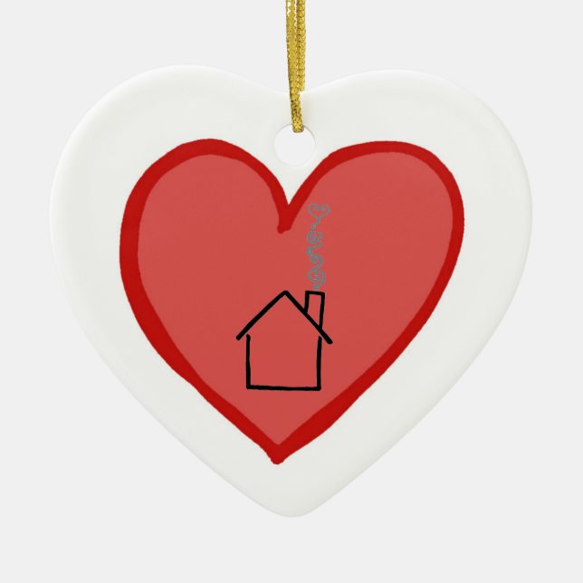 Hearts are Stronger Than Houses Ceramic Ornament (Front)