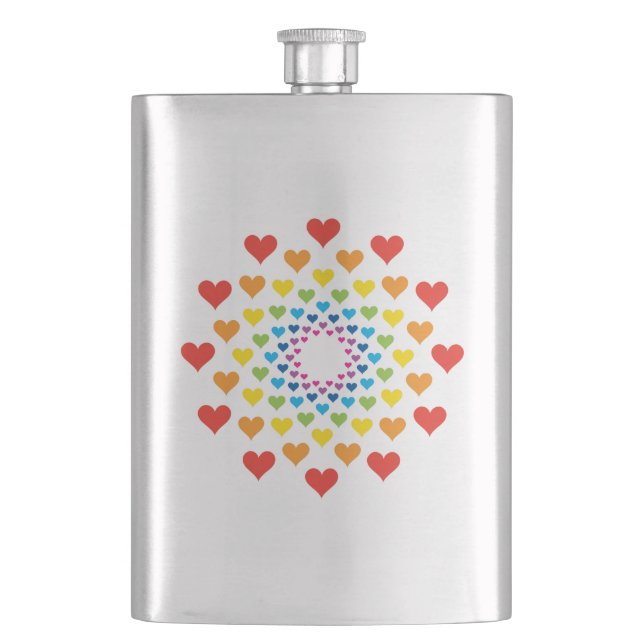 Hearts around hearts hip flask (Front)