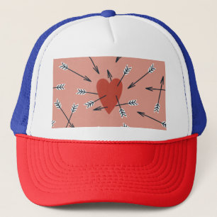 Hearts arrows hand-made. trucker hat