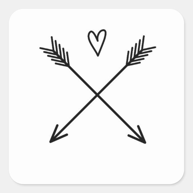 Hearts & Arrows Square Sticker (Front)