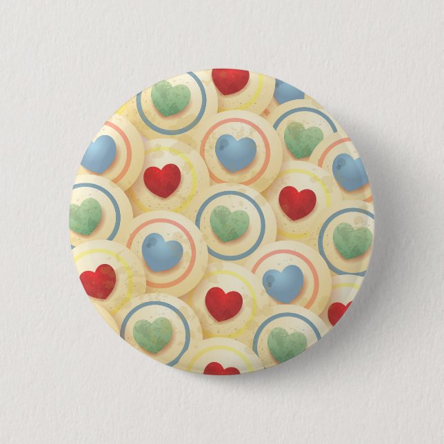 Hearts background 2 inch round button (Front)