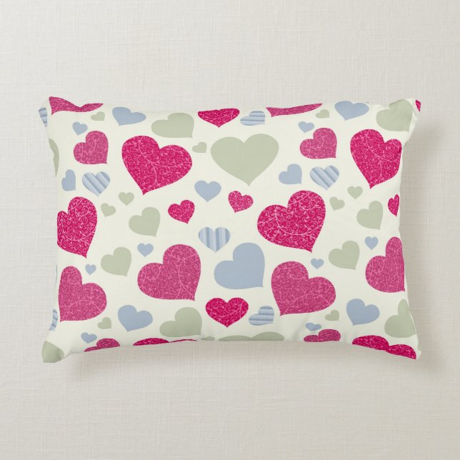 Hearts Background Decorative Pillow (Front)