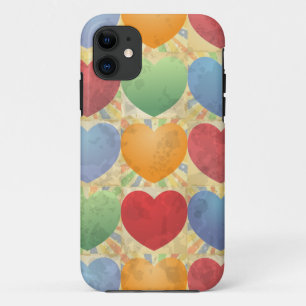 Hearts background, iPhone case