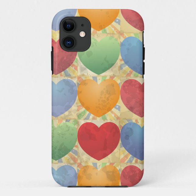 Hearts background, iPhone case (Back)