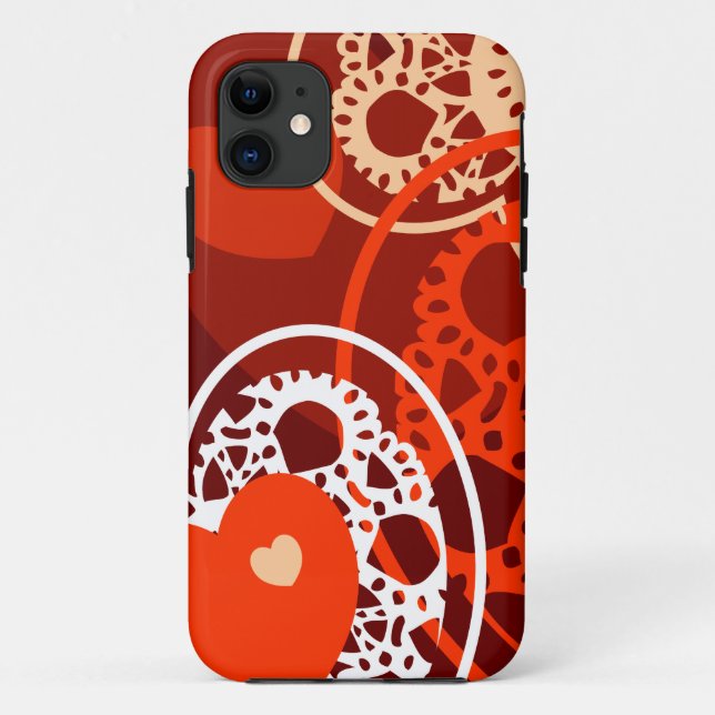 Hearts background, iPhone case (Back)