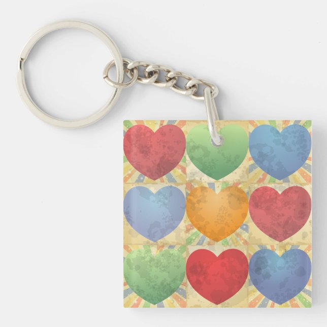 Hearts background keychain (Front)