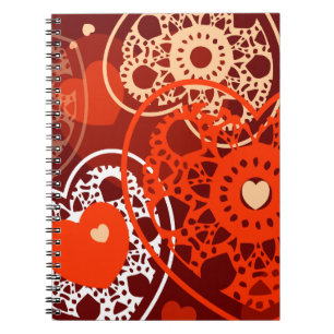 Hearts background, notebook