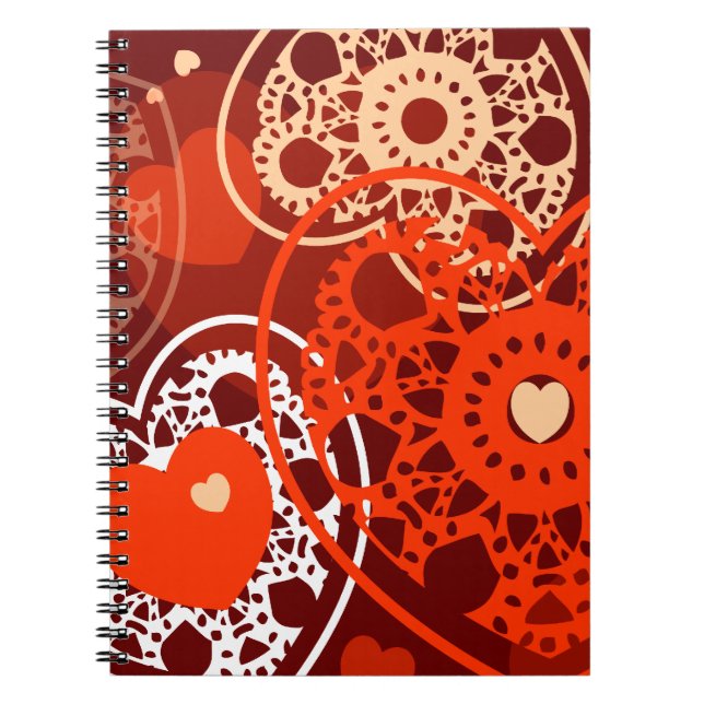 Hearts background, notebook (Front)