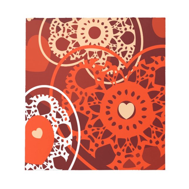 Hearts background, notepad (Front)