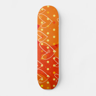 Hearts background, skate skateboard