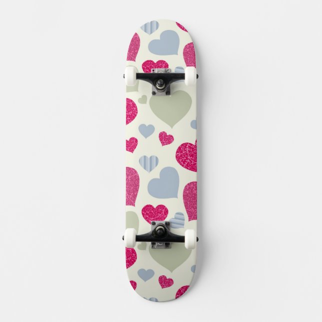 Hearts Background Skateboard (Front)