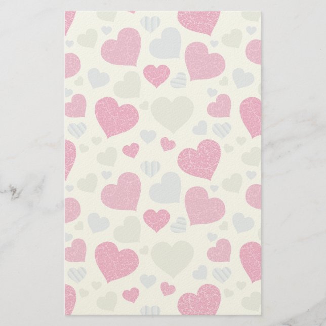 Hearts Background Stationery (Front)
