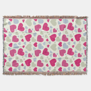 Hearts Background Throw Blanket