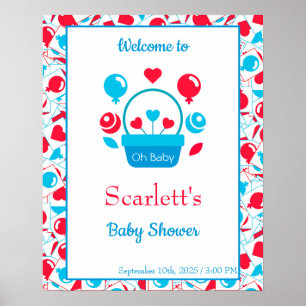 Hearts, Balloons and heart basket Poster