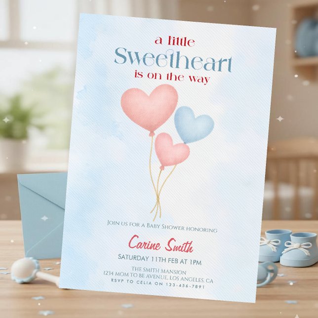 Hearts balloons  Baby Shower  Invitation (Creator Uploaded)