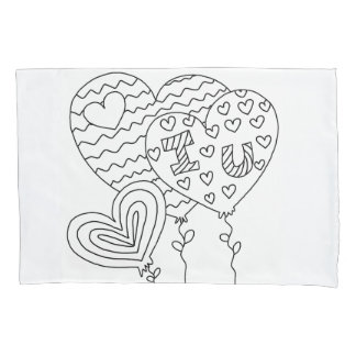 Hearts&Balloons Colouring DIY Doodle Pillowcase