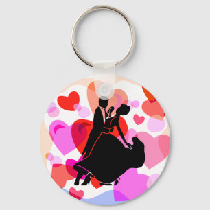 Hearts ballroom dancing keychain